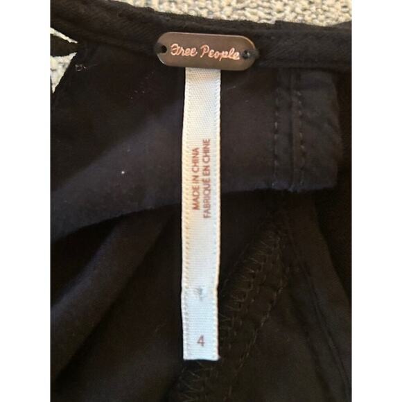 Free People Black Cutout Crochet Mini Dress – Boho Romantic Long Sleeve Size 4 - Picture 8 of 11